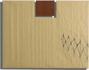 Cattaneo, C7516, 2007, 50x63cm, piegature e acrilico su carta da spolvero e stampa